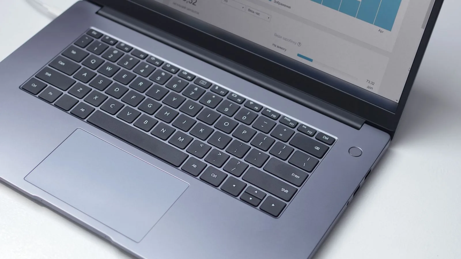 Laptop with charts on screen on an office desk: tool comparison and evaluation